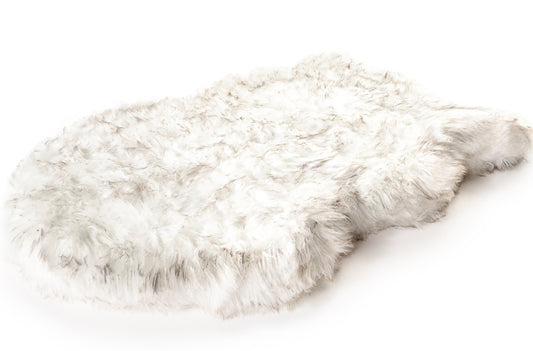 PupRug™ Faux Fur Orthopedic Dog Bed - Curve White